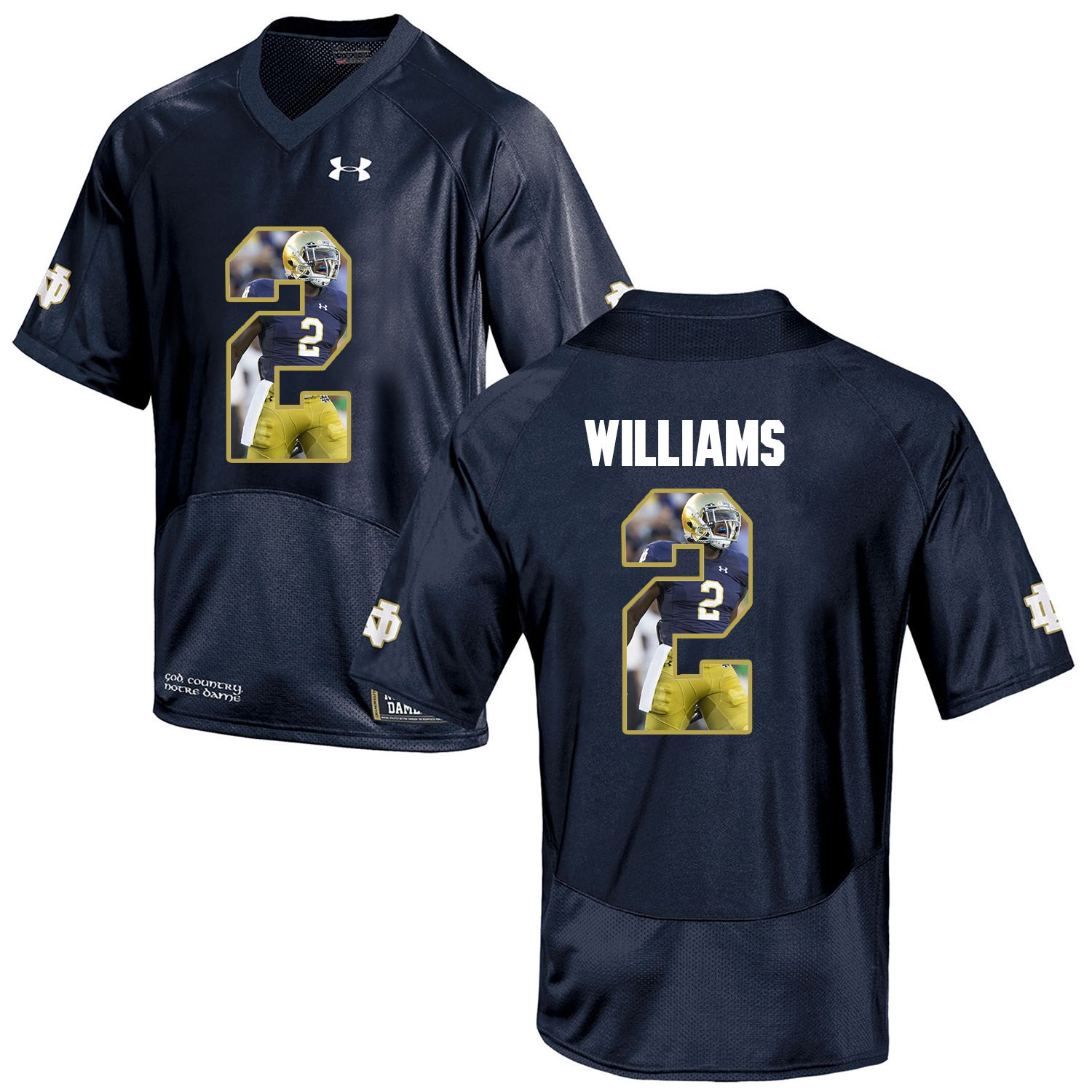 Men Norte Dame Fighting Irish #2 Williams Navy Blue Fashion Edition Customized NCAA Jerseys->->Custom Jersey